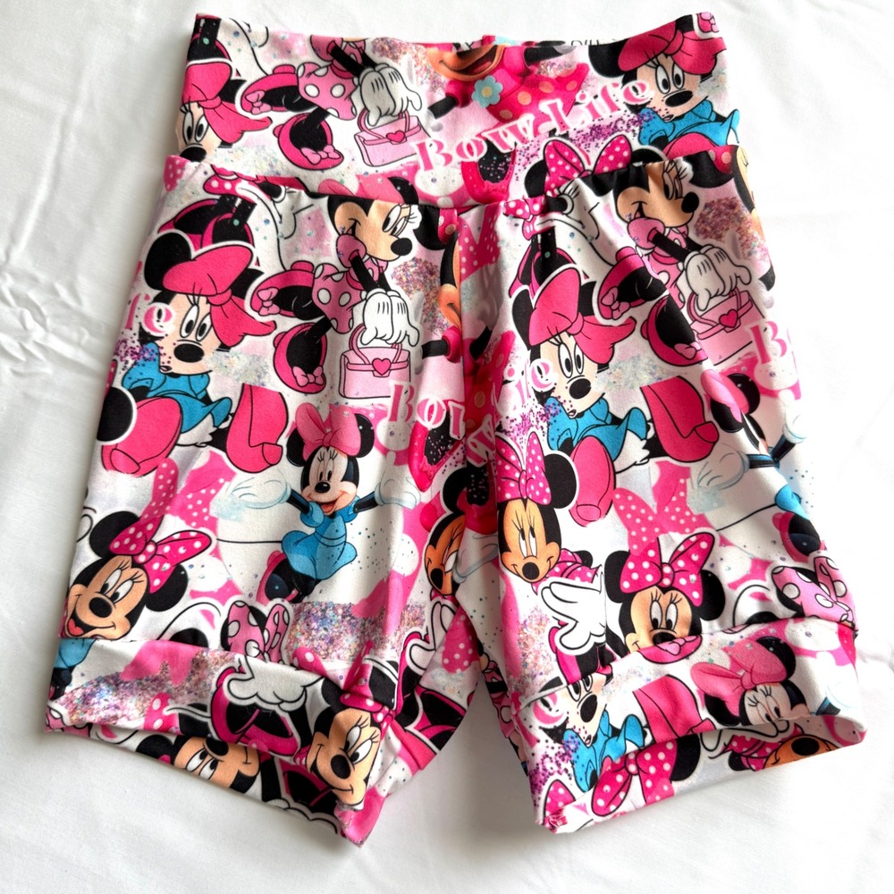 Handmade Custom Minnie Mouse Shorts Girls 5 Pink Disneycore Coquette Kidcore
